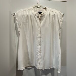 Ann Taylor Scalloped Cap Sleeve Blouse